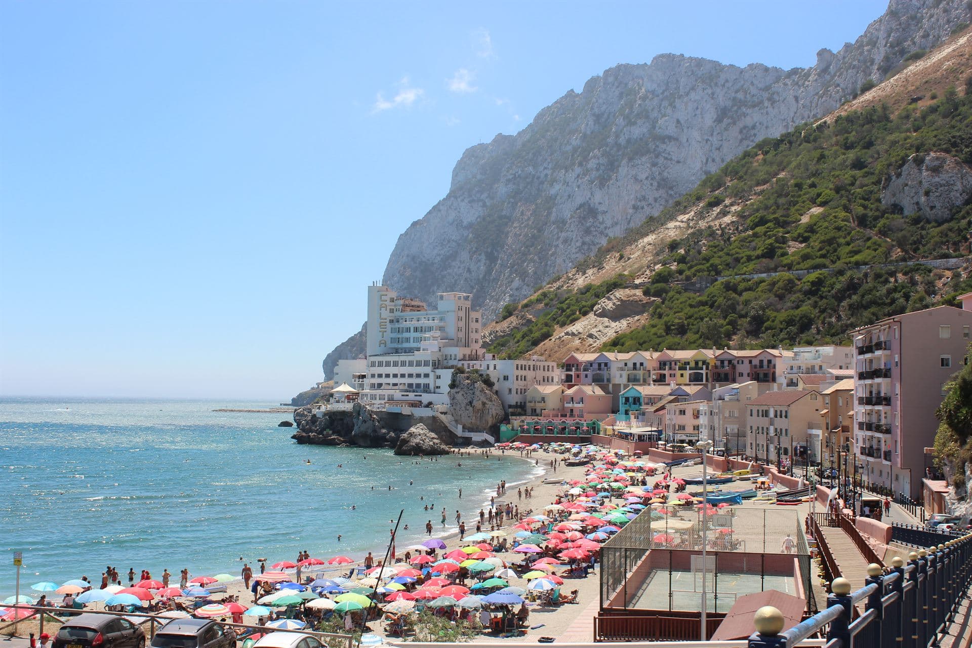 The colourful seafront of Catalan Bay, Gibraltar