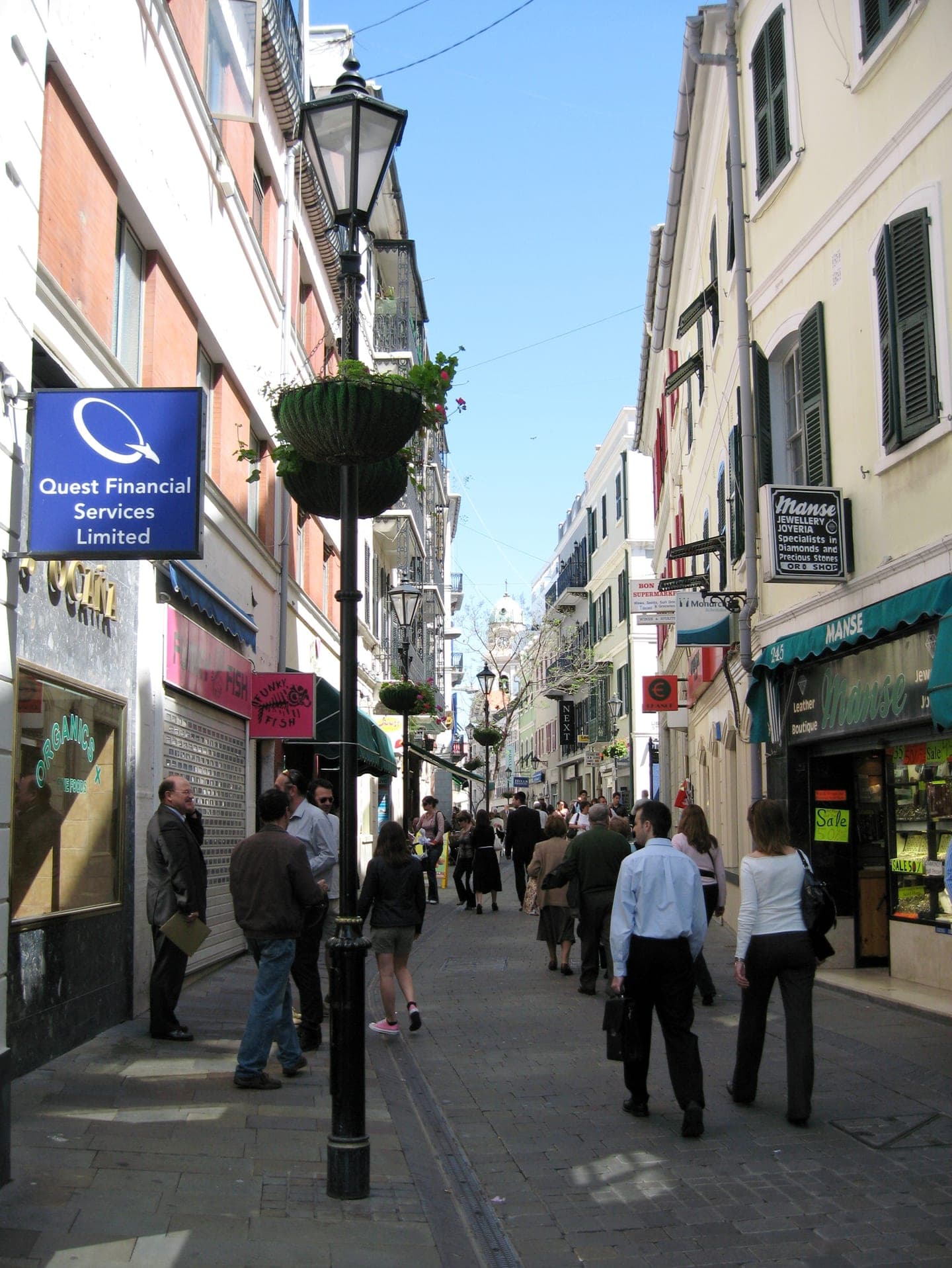 Shops along Main Street in Gibraltar